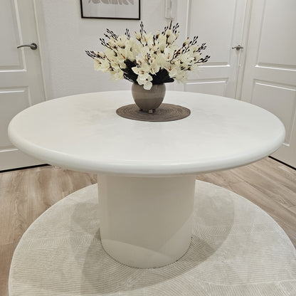 Organic ronde eettafel – Como poot, beige MDF