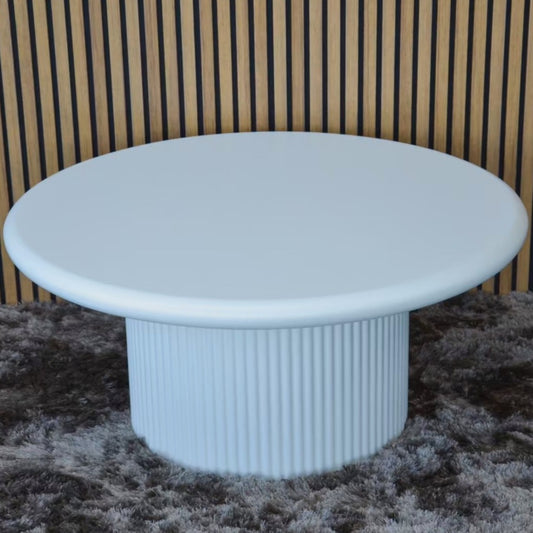 Organic Round Coffee Table Tweety Leg Off White Mdf