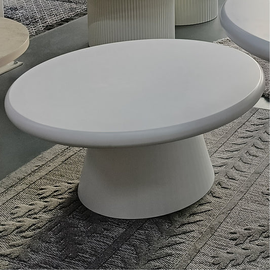 Organic Round Coffee Table Bubble Leg Off White Mdf