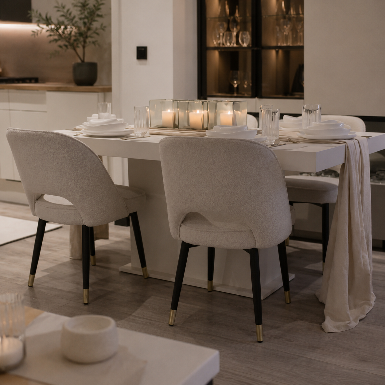 Rotterdam eettafel – Platin 1 eiken - detailfoto