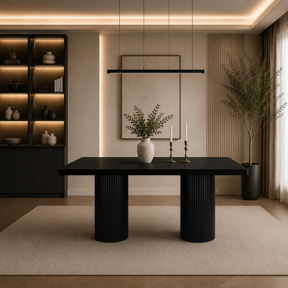 Rotterdam eettafel – Tweety poot, zwart eiken