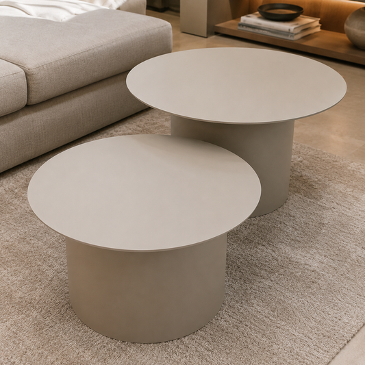 Slim salontafel - Como poot, Platin 3 MDF