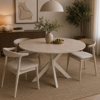 Slim eettafel – Milano poot, travertin HPL