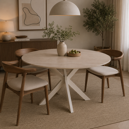 Slim eettafel – Milano poot, travertin HPL