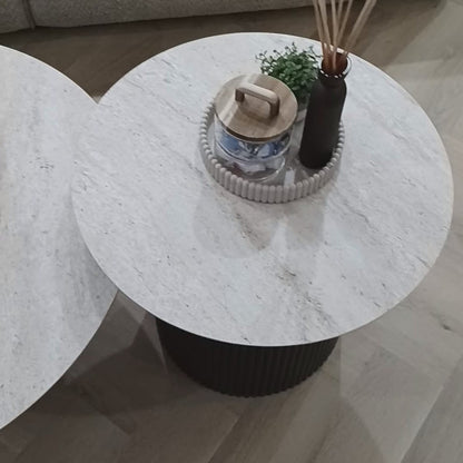 Slim Coffee Table Tweety Leg Travertine Hpl Black Leg