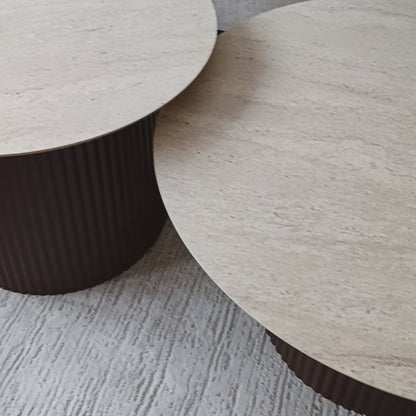 Slim Coffee Table Tweety Leg Travertine Hpl Brown Leg