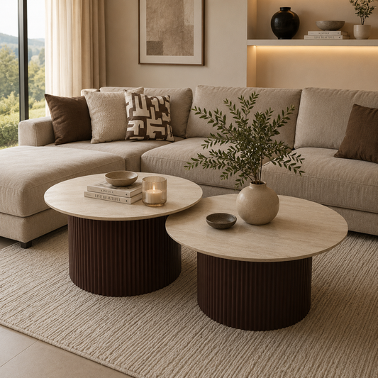 Slim salontafel - Tweety poot, travertin HPL