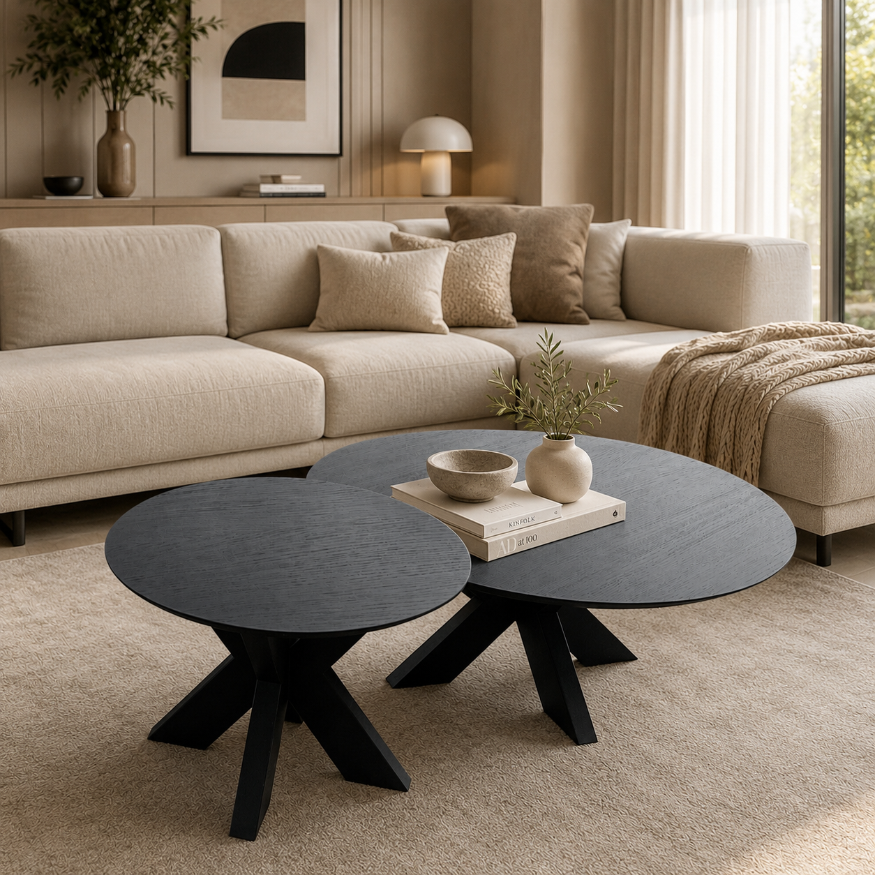 Spider salontafel – zwart eiken