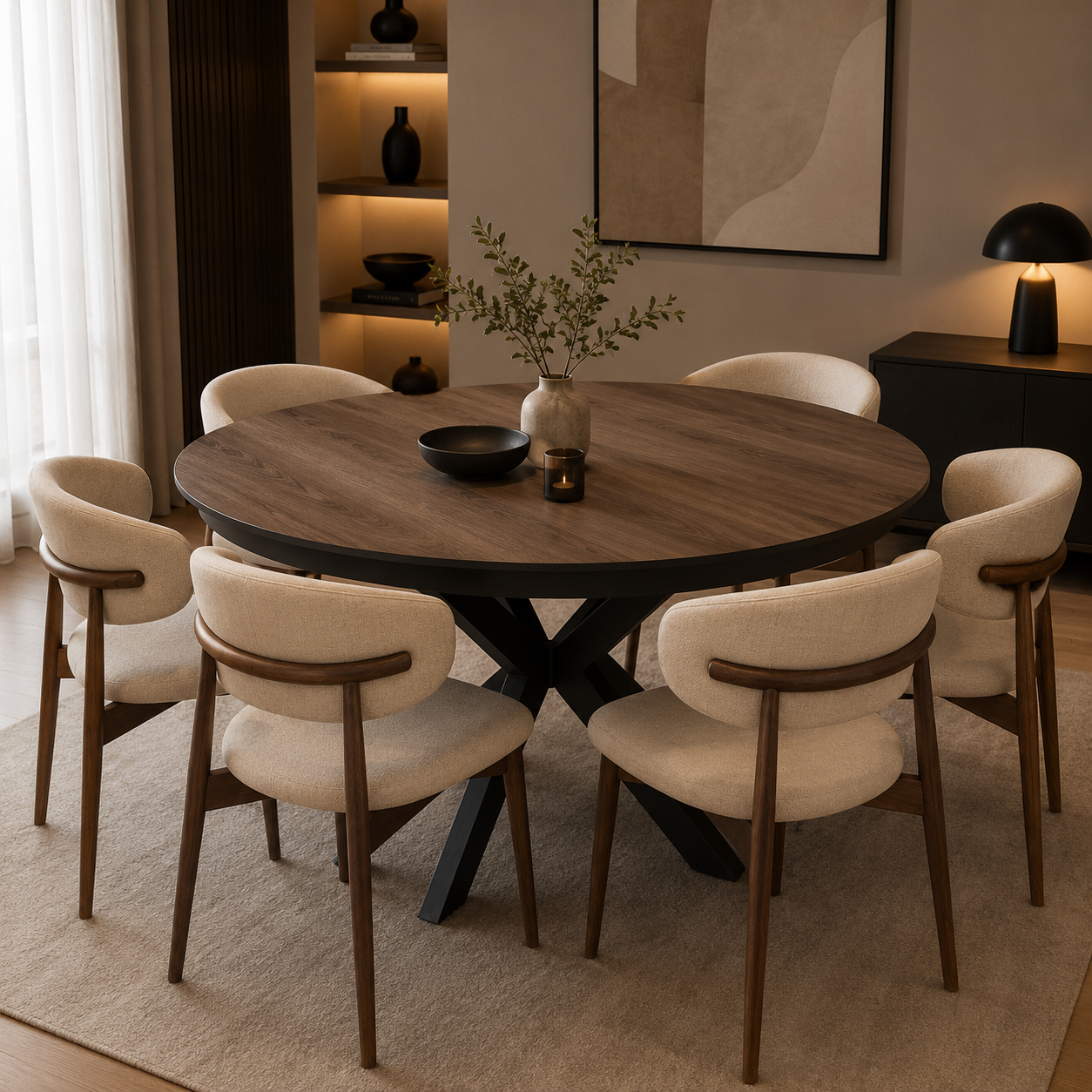 Spider ronde eettafel – synchroon uitschuifmechanisme