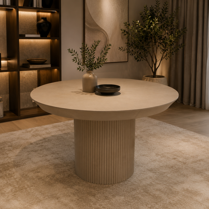 Spider ronde eettafel - Tweety poot, Platin 3 eiken / zwart