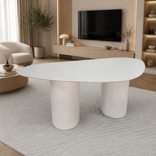 Stone eettafel – Como poot, beige eiken