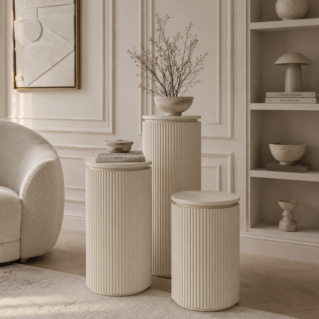 Stone zuilenset – zwart eiken