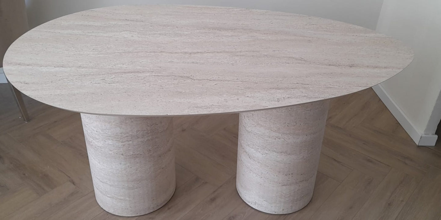 Torino Dining Table Como Leg Travertine
