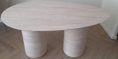 Torino Dining Table Como Leg Travertine