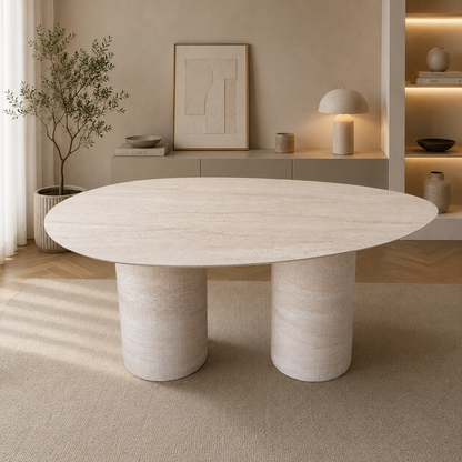 Torino eettafel - Como poot, travertin