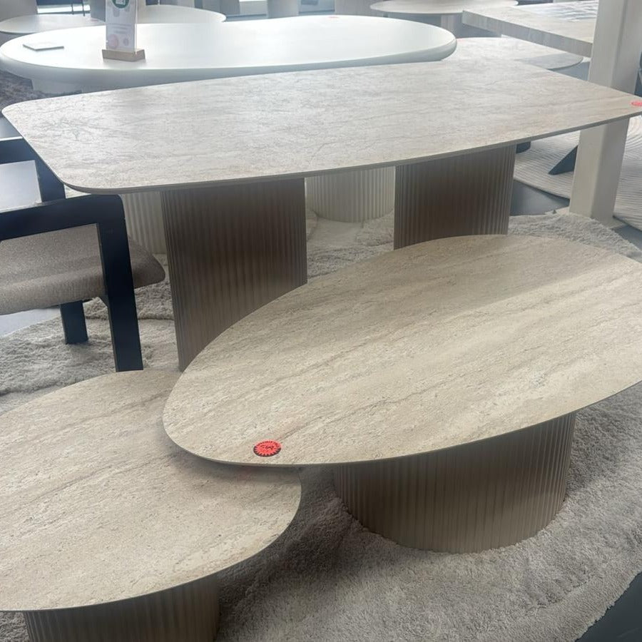 Torino Dining Table Como Leg Travertine