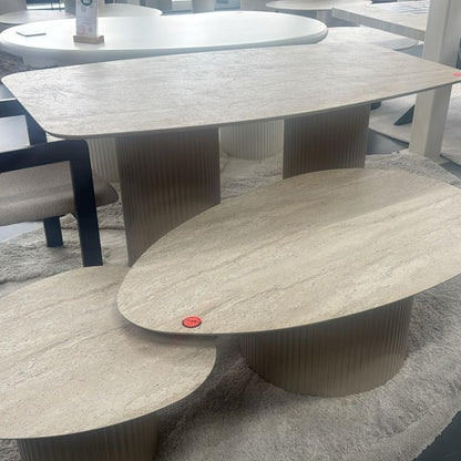 Torino Dining Table Como Leg Travertine