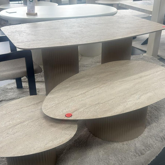 Torino Dining Table Como Leg Travertine
