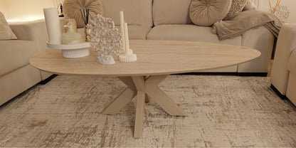 Torino Coffee Table Spider Leg Travertine Hpl Travertine Colour Leg