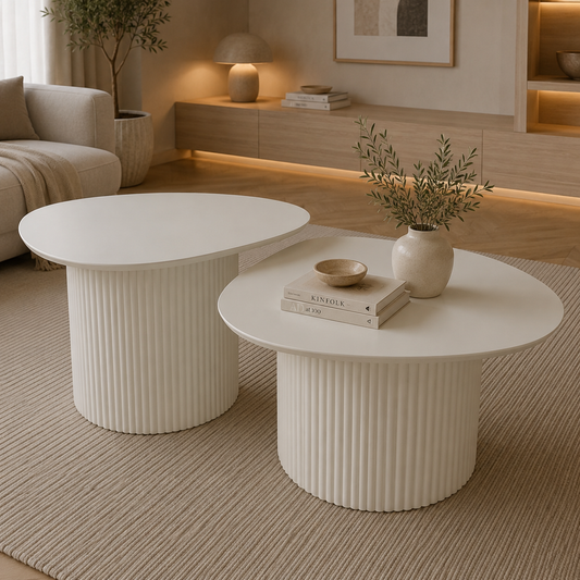 Torinoside bijzettafel set - off-white MDF