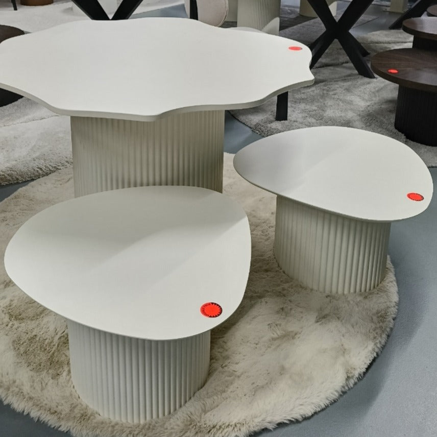 Torinoside Coffee Table Set Off White Mdf