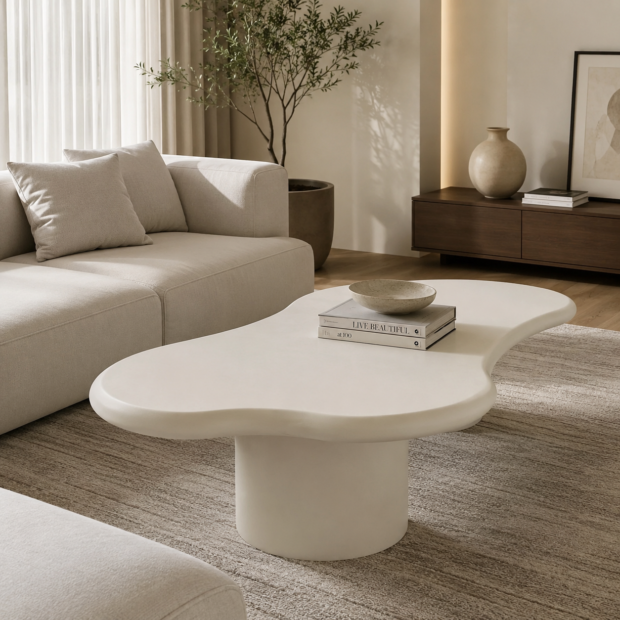 Ventana XL Orta Sehpa Krem MDF – genel ürün görünümü
