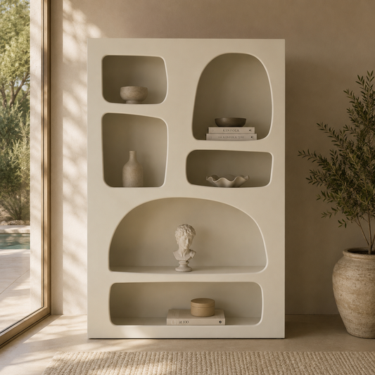 Ventana boekenkast – beige MDF