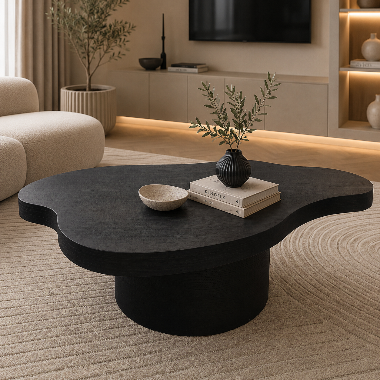 Winston salontafel - Como poot, zwart eiken